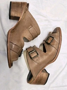 Freebird By Steven Caprice Sandal Tan/Brown Leather Size 9 Double Buckle  - Picture 1 of 6