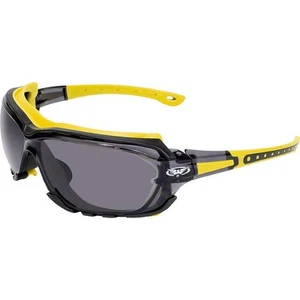 Octane Sport Motorcycle Riding Safety Glasses Yellow Gasket with Smoke Lens - Picture 1 of 1