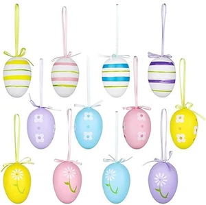 12Pcs Easter Decorations Eggs Hanging Ornaments for Easter Basket Decor Party - Picture 1 of 7