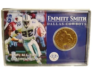 Highland Mint Dallas Cowboys Emmitt Smith NFL Leading Rusher Collectible Coin - Picture 1 of 3