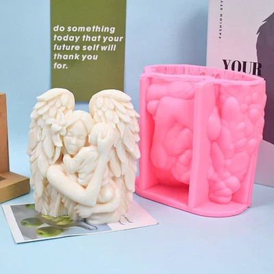 Molde de velas de ángel y niño silicona hormigón yeso reutilizable decoración del hogar hágalo usted mismo Foto 1 de 4