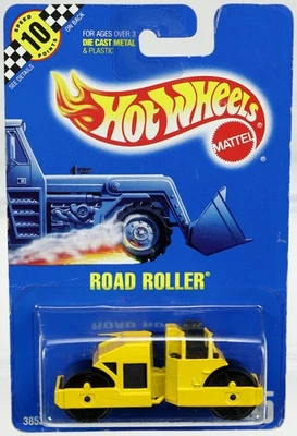 Hot Wheels Road Roller - 3853 Never Removed from Package 1990 Yellow 1:64 - Image 1 of 4
