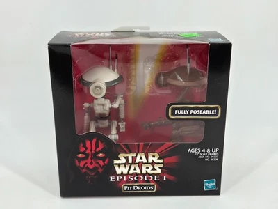 1998 年星球大战动作玩偶第 1 集完全可姿势的 Pit Droids 孩之宝密封 — 第 1/4 张图片
