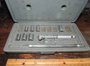 PARTIAL Wright Shallow Socket Set, 1/4" DRIVE, 7-SOCKETS, BREAKER BAR, 6" EXT. - Picture 1 of 8