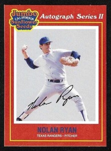 1991 Jumbo California Sunflower Seeds Nolan Ryan #20 HOF - NM