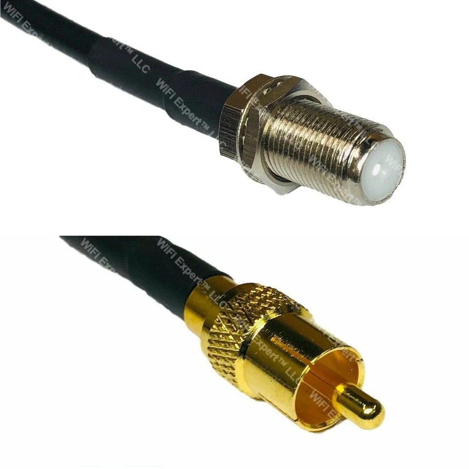 USA-CA RG58 F FEMALE to RCA MALE Coaxial RF Pigtail Cable - Image 1 of 1