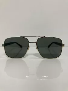 NIB Gucci GG0529S 001 Gold Square Metal Men’s Sunglasses - Picture 1 of 7
