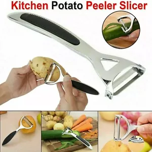 Heavy Duty Chrome Alloy Kitchen Potato Peeler Fruit Vegetable Rapid Slicer UK - Picture 1 of 4