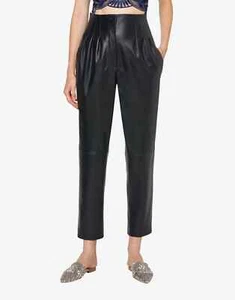 ALBERTA FERRETTI Tapered High-Waist Lederhose schwarz L92801 Größe 46 IT / 12 US - Bild 1 von 8