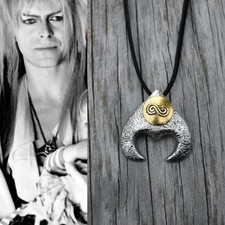 Labyrinth Costume Necklace Goblin King David Bowie Movie Jareth 20 Black Leather
