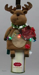 Copribottiglia Vino LED Renna Quadrata Natale San Nicola Nuovo con etichette - Foto 1 di 1