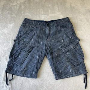 G Star Raw Herren Cargo Shorts Baumwolle gemustert blau weiß Größe W36 - Bild 1 von 19