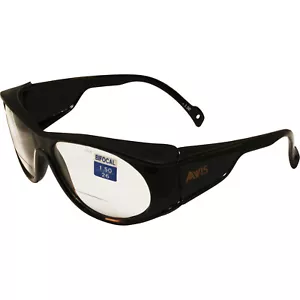AVIS BLACKHAWK BIFOCAL SAFETY GLASSES 1.5 BLACK FRAME CLEAR LENS Z87.1 - Foto 1 di 4
