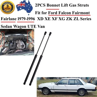 2 Bonnet Hood Lid Gas Stay Struts for Ford Fairlane ZK ZL 1982-84-1988 FI Sedan - image 1 of 4