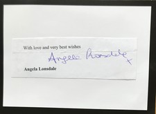 Angela Lonsdale English Actress, Doctors ,  Original Autograph on 6 x 4 Card