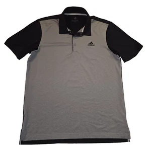 ADIDAS - Men's Black Gray Golf Short Sleeve Medium Causal Shirt - Picture 1 of 6