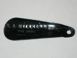 Early 1900s G.A. MILLIGAN Fine SHOES Summit NJ Black Enameled Metal Shoe Horn! - Picture 1 of 4