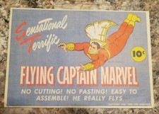 Vtg Flying Captain Marvel Fawcett Publications 1944 Paper Toy Rare Ephemera