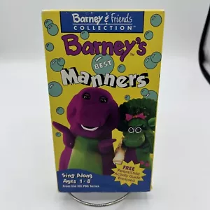 Barney & Friends Barneys Best Manners VHS 1993 Baby Bop Lyons Sing Along Cartoon - Imagen 1 de 3