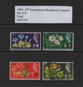 GB 1964 QE2 TENTH INTERNATIONAL BOTANICAL CONGRESS Set of 4 (SG655/8) *USED* - Picture 1 of 2