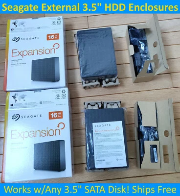⭐2x Seagate Expansion 3.5" USB3 External Hard Drive Enclosures & Adapter- No HDD Foto 1 de 4