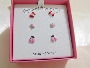 Lily Nily Sterling Silver Children's 3-Pc. Set Enamel Stud Earrings X110 $80 - Picture 1 of 4