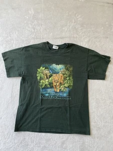 Vintage Walt Disney World Animal Kingdom Grafik T-Shirt Herren Gr. L Boxy Faded Green - Bild 1 von 7