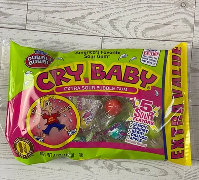 America's orig. Bolsa de goma de mascar extra agria Dubble Bubble CRY BABY 4 OZ Foto 1 de 4