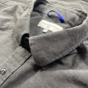 Teddy Stratford Shirt Mens 5 XL Gray Solid Zip Button Up Long Sleeve Pockets - Picture 1 of 10