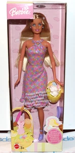 NIB 2003 EASTER DELIGHT BARBIE DOLL JELLY BEAN DRESS BUNNY BASKET -COLOR CHANGE! - Picture 1 of 14