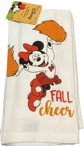Disney Minnie Mouse Fall Cheer Set 4 Kitchen Towels Hand Cloth Football Autumn - Picture 1 of 8