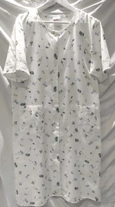 Brettles Nightdress White Floral Short Sleeve Polycotton Size 12/14 Nightie - Picture 1 of 12