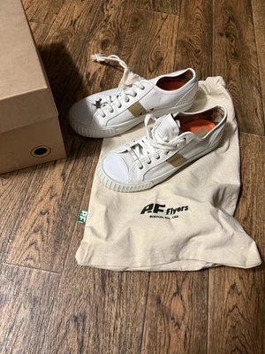 PF Flyers Center Lo Men’s  8.5 White/Tan Stripe Retro Canvas Soes - Image 1 of 4