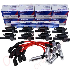 8 Pack UF414 Ignition Coil & Spark Plug & Wiresets for GMC Chevy Silverado Tahoe - Picture 1 of 8