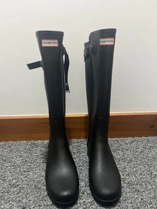 Hunter Black Wellington Boots Size 5 - Picture 1 of 5