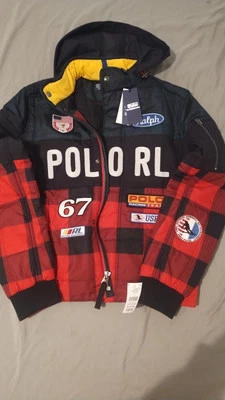 拉夫·劳伦格子滑雪夹克男式/女式小号 — 第 1/4 张图片