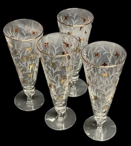 SET OF 4 VINTAGE LIBBEY ROYAL FERN CHAMPAGNE GLASSES 8 Oz 4 MORE LISTED SEPAR - Picture 1 of 8