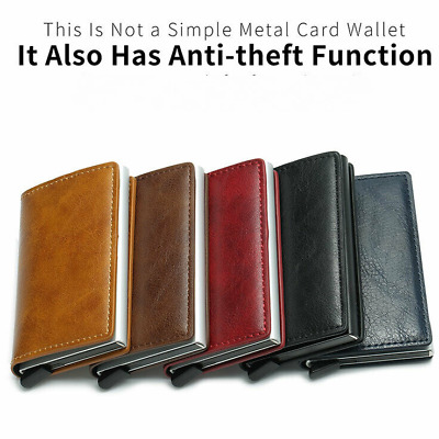 1Pc Mens Wallet Rrid Blocking Leather Card Holder Slim Money Clip Purse • 8.83€