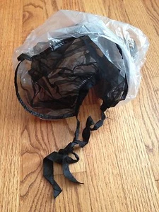 Vintage 60er Film Requisite durchsichtig Kunststoff Oma Regen Haarnetz Haube Schal Schutz Bla - Bild 1 von 4