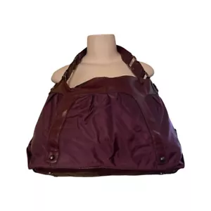 DONALD J PLINER LARGE PLUM SHOULDER HOBO TOTE SATCHEL PURSE BAG EUC - Picture 1 of 10