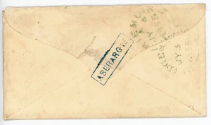 1855 Cover mit 1D R-Braun - Rückseite nur bekanntes Beispiel blau "ABERARGIE" lokal - Bild 1 von 3