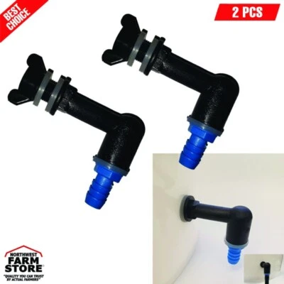 "Conectores de cubo (paquete de 2) para pezones de conejo alimentados por gravedad conexión de púa de 5/16""" Foto 1 de 3