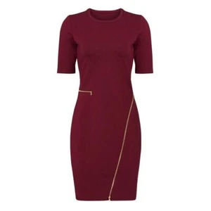 Yoana Baraschi Oxblood Odeon Gold Zipper Dress - Picture 1 of 6