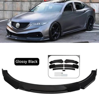 Front Bumper Lip Chin Splitter Spoiler For Acura TLX 2015-2017 Glossy Black body Foto 1 de 4