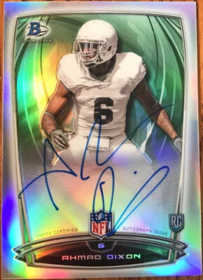2014 Bowman Chrome Rookie Autographs College Refractors Ahmad Dixon #105 Baylor - Image 1 of 2