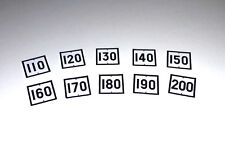 10 PLAQUES DE SIGNALISATION FOND BLANC POTENCE (DE 110 À 200 Km/h)Signal HO 1/87