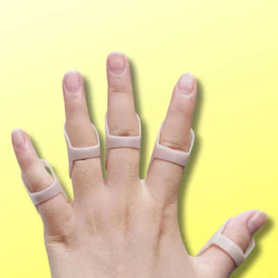 Paquete de 6 férulas de dedo ovaladas impermeables férulas de dedo para artritis, gatillo fi... Foto 1 de 4
