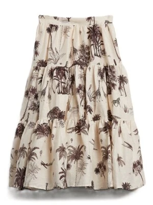 NUEVO CON ETIQUETAS Banana Republic Wayfinder Lino Midi en Crudo Paisaje Safari Falda 16 Foto 1 de 4