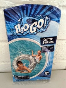 Brand New H2O Go! Silver Glitter Pool / Beach Swin Ring Raft Ages 10+ By Bestway - Picture 1 of 4