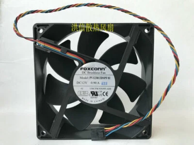1 PC  FOXCONN Fan PV123812DSPF 01 DC 12V 0.90A 12038 12CM 4 wire 5 pin Dell fan - Image 1 of 4